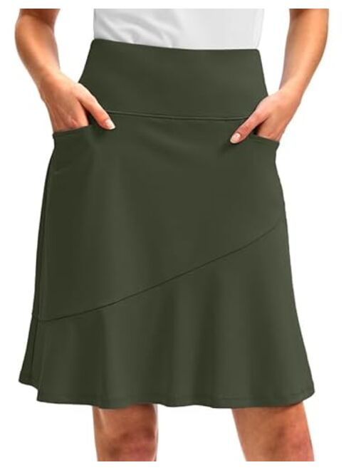 G Gradual Skorts Skirts for Women with 5 Pockets 20" Knee Length Golf Skirt Modest Long Tennis Athletic Skirts for Women