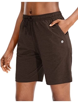 Women's Bermuda Shorts Jersey Shorts with Deep Pockets 7" Long Shorts for Women Lounge Walking Athletic