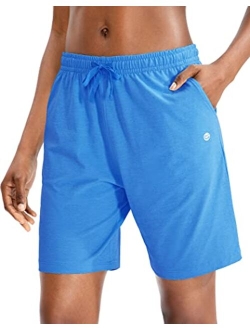 Women's Bermuda Shorts Jersey Shorts with Deep Pockets 7" Long Shorts for Women Lounge Walking Athletic