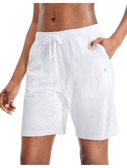 Women's Bermuda Shorts Jersey Shorts with Deep Pockets 7" Long Shorts for Women Lounge Walking Athletic