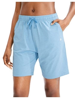 Women's Bermuda Shorts Jersey Shorts with Deep Pockets 7" Long Shorts for Women Lounge Walking Athletic