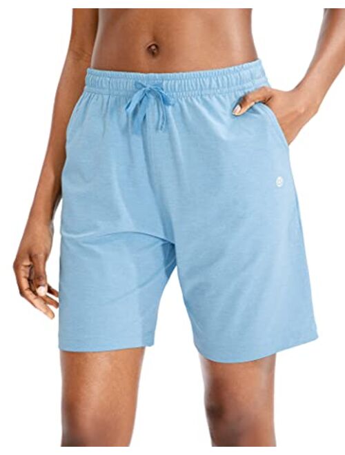 G Gradual Women's Bermuda Shorts Jersey Shorts with Deep Pockets 7" Long Shorts for Women Lounge Walking Athletic