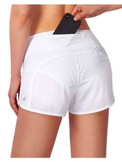 Women's Running Shorts with Mesh Liner 3" Workout Athletic Shorts for Women with Phone Pockets