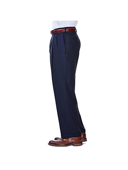 Haggar Men's Eclo Repreve Stria Pleat Front Dress Pant