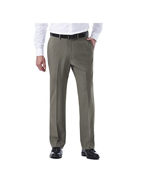 Haggar Men's ECLO Repreve Stria Flat Front Dress Pant