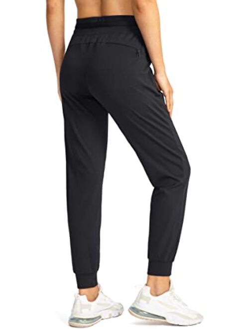 G Gradual Women's Joggers Pants with Zipper Pockets High Waisted Athletic Tapered Sweatpants for Women Workout Lounge