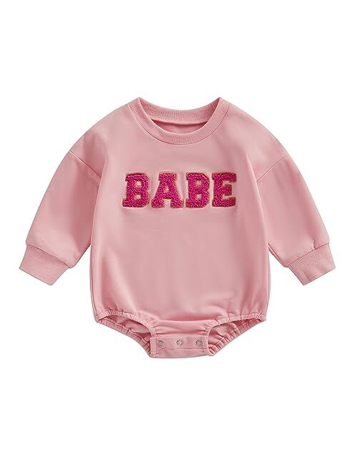 Douhoow Cute Baby Sweatshirt Romper Waffle Knit Baby Clothes Infant Girl Boy Fall Winter Outfits