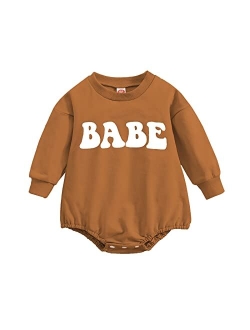 Sanpersonlin Infant Baby Girl Boy Loose Fall Clothes Hoodie Pullover Sweatshirt Romper Onesie Outfit Long Sleeve T-Shirt Tops