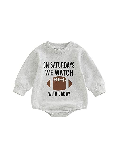 Sasaerucure Newborn Infant Baby Girl Boy Oversized Sweatshirt Romper Long Sleeve Bodysuit Fall Winter Outfit Tops Shirts