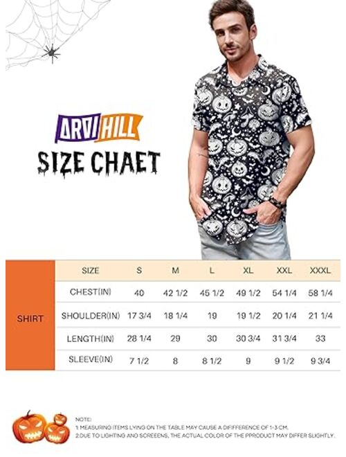 Arvilhill Men's Halloween Button Shirts Short Sleeve Hawaiian Funky Button Down Shirt