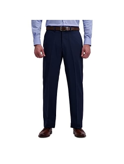 Men's Solid Gabardine Expandable Waistband Flat-Front Pant