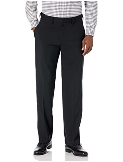 Men's Solid Gabardine Expandable Waistband Flat-Front Pant