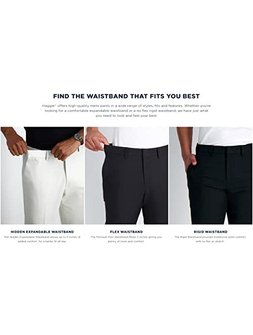 Haggar Men's The Active Series Slim Fit Flat Front Pant