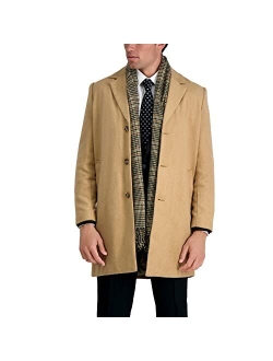 Men's Mid-Length Single Breasted Brushed Twill Topcoat