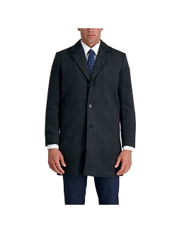 Men's Mid-Length Single Breasted Brushed Twill Topcoat