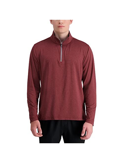 Haggar Men's The Active Series Tech Jersey Stretch Quarter Zip