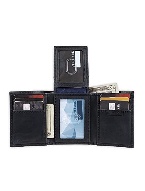 Haggar Men's Leather RFID Trifold Wallet