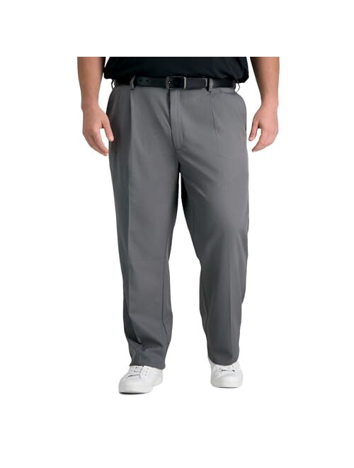 Haggar Men's Cool Right Performance Flex Classic Fit Pleat Front Pant-reg. and Big & Tall