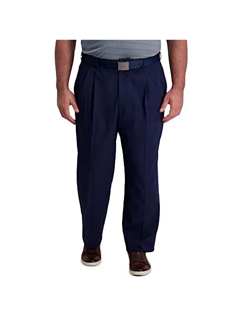 Haggar Men's Cool Right Performance Flex Classic Fit Pleat Front Pant-reg. and Big & Tall