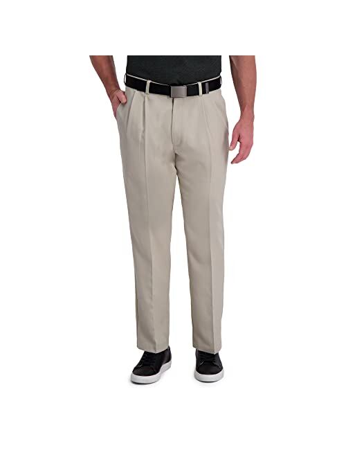 Haggar Men's Cool Right Performance Flex Classic Fit Pleat Front Pant-reg. and Big & Tall