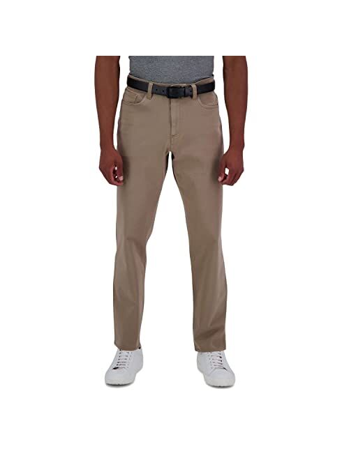 Haggar Men's The Active Series Slim/Straight Fit Flat Front Pant