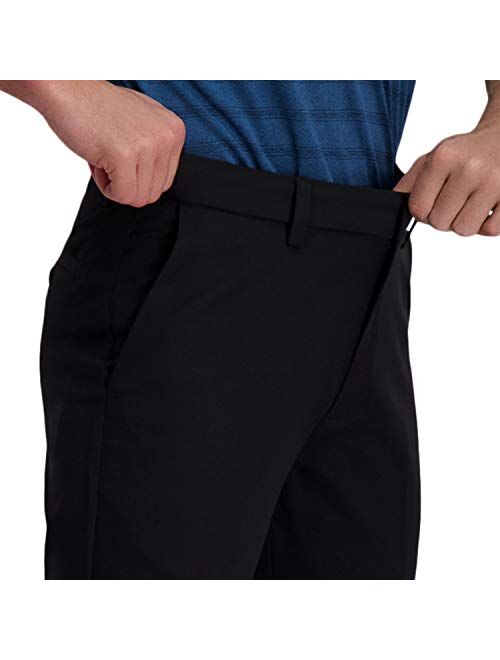 HAGGAR Men's Cool Right Performance Flex Solid Slim Fit Flat Front Pant