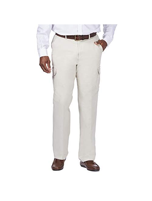 Haggar Men's Comfort Stretch Classic Fit Flat Front Cargo Pant - Regular and Big & Tall Sizes