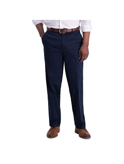 Men's Iron Free Premium Khaki Classic Fit Flat Front Expandable Waist Casual Pant Regular and Big & Tall Sizes