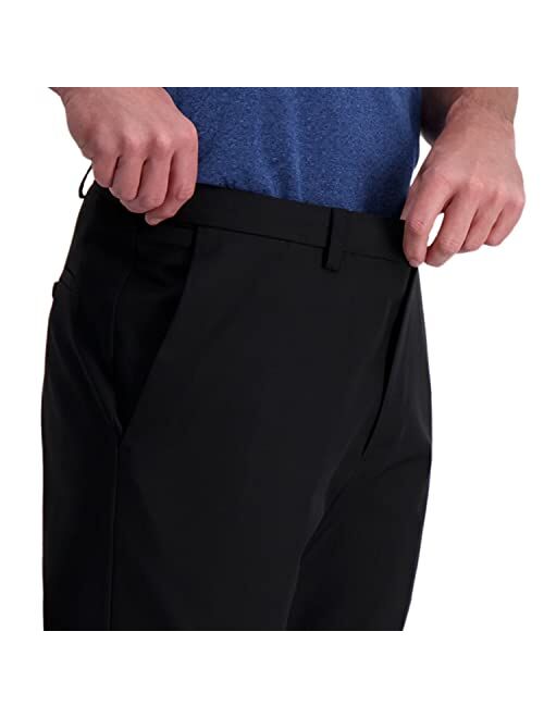 Haggar Men's Cool Right Performance Flex Solid Classic Fit Flat Front Pant-reg. and Big & Tall