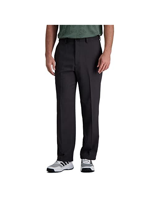 Haggar Men's Cool Right Performance Flex Solid Classic Fit Flat Front Pant-reg. and Big & Tall