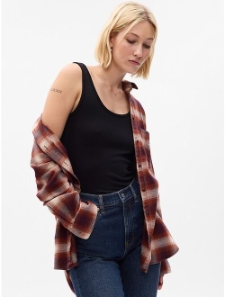 Women's Long Sleeve Button Up Flannel Big Shirt