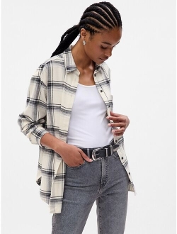 Women's Long Sleeve Button Up Flannel Big Shirt