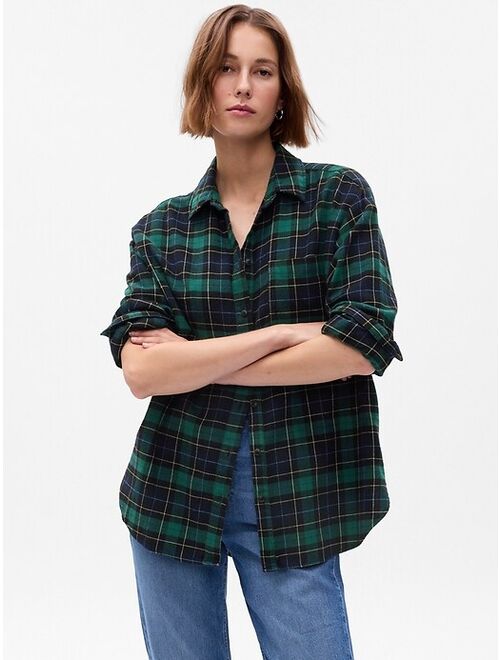 Gap Women's Long Sleeve Button Up Flannel Big Shirt