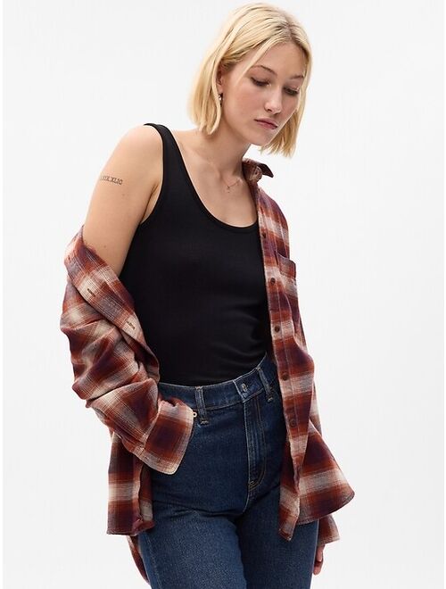 Gap Women's Long Sleeve Button Up Flannel Big Shirt