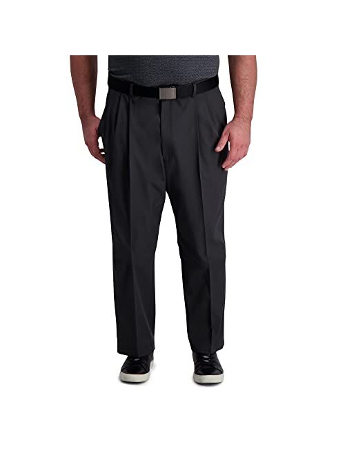 Haggar Men's Cool Right Performance Flex Classic Fit Pleat Front Pant-Reg. and Big & Tall Sizes