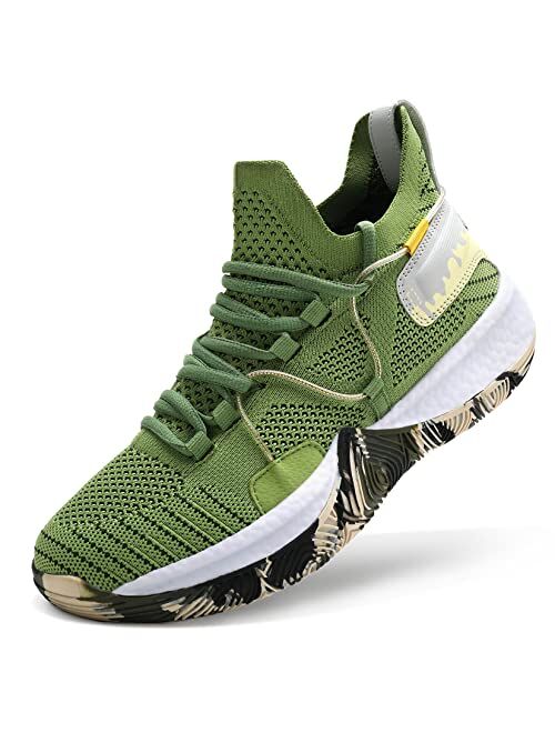 ASHION Mens Basketball Shoes Arch Support Basketball Sneakers Anti Slip Cushion Sports Shoes for Running Walking Training