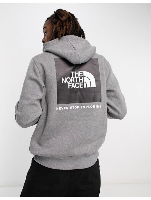 The North Face Box NSE back print hoodie in gray