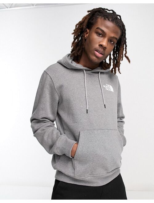 The North Face Box NSE back print hoodie in gray