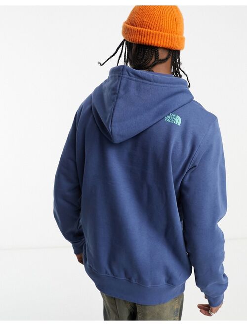 The North Face Graphic Injection chest print hoodie in navy