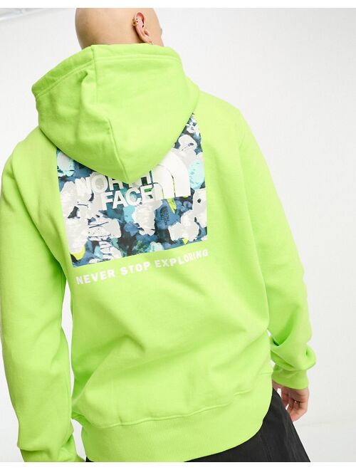 The North Face NSE Box print logo hoodie in neon yellow