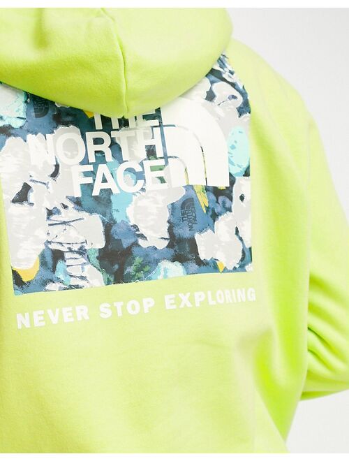 The North Face NSE Box print logo hoodie in neon yellow