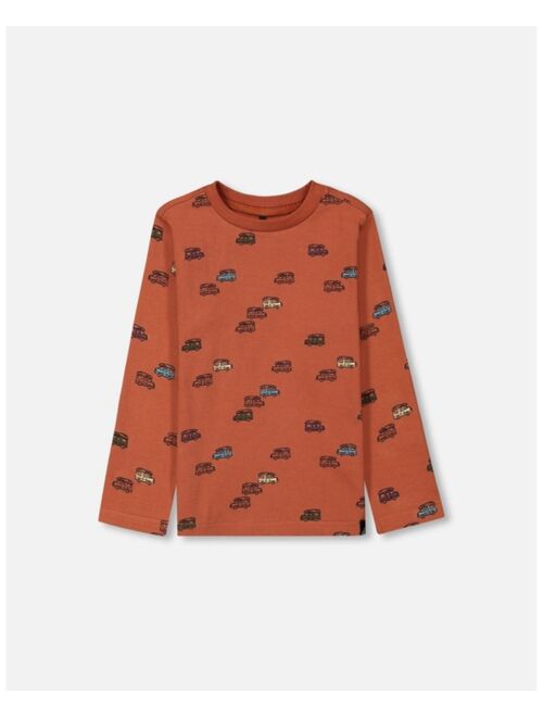 DEUX PAR DEUX Boy Jersey T-Shirt Dusty Orange - Toddler|Child