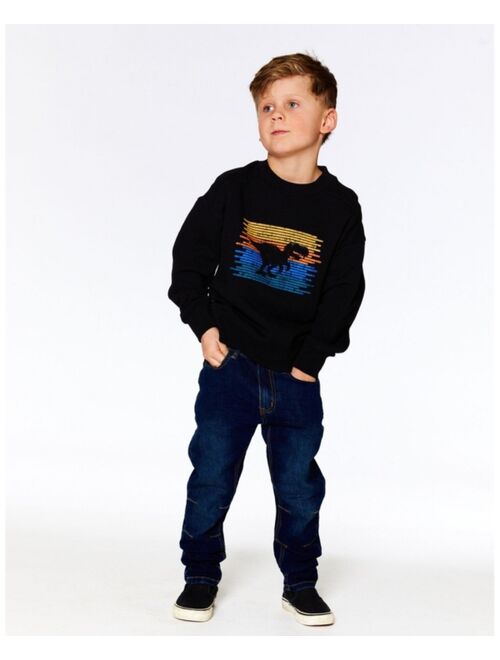 DEUX PAR DEUX Boy Fleece Sweatshirt Black - Toddler|Child