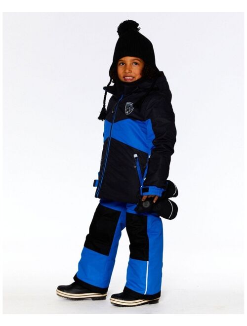 DEUX PAR DEUX Boy Two Piece Snowsuit Royal Blue And Black Color Block - Child