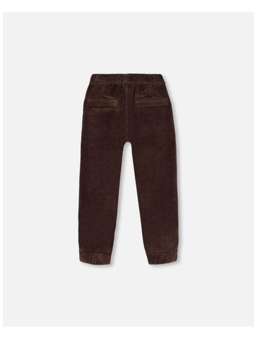 DEUX PAR DEUX Boy Stretch Corduroy Jogger Pants Chocolate - Toddler|Child