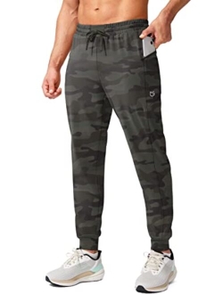 Men's Joggers Pants with Zipper Pockets Stretch Athletic Sweatpants for Men Workout Jogging Running