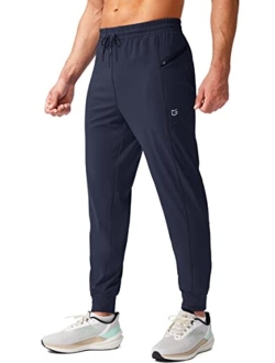 Men's Joggers Pants with Zipper Pockets Stretch Athletic Sweatpants for Men Workout Jogging Running