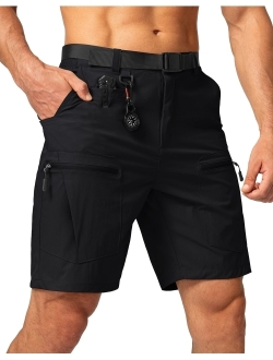 Men's Hiking Cargo Shorts Stretch Quick Dry Outdoor Tactical Shorts for Men with Multi Pocket for Fishing Casual