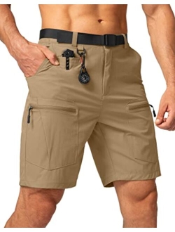 Men's Hiking Cargo Shorts Stretch Quick Dry Outdoor Tactical Shorts for Men with Multi Pocket for Fishing Casual