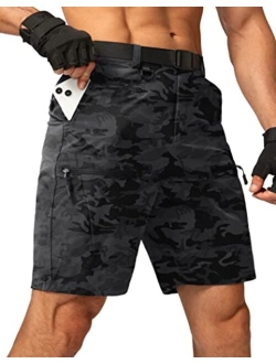 Men's Hiking Cargo Shorts Stretch Quick Dry Outdoor Tactical Shorts for Men with Multi Pocket for Fishing Casual